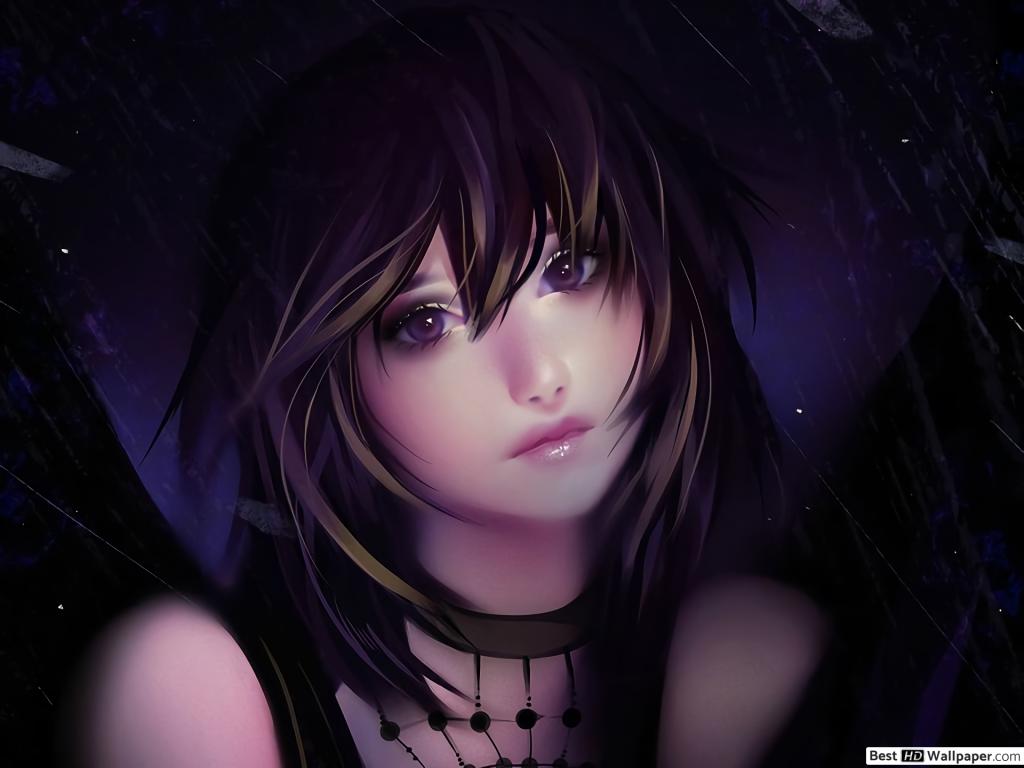 Fantasy Girl With Purple Eyes - HD Wallpaper 