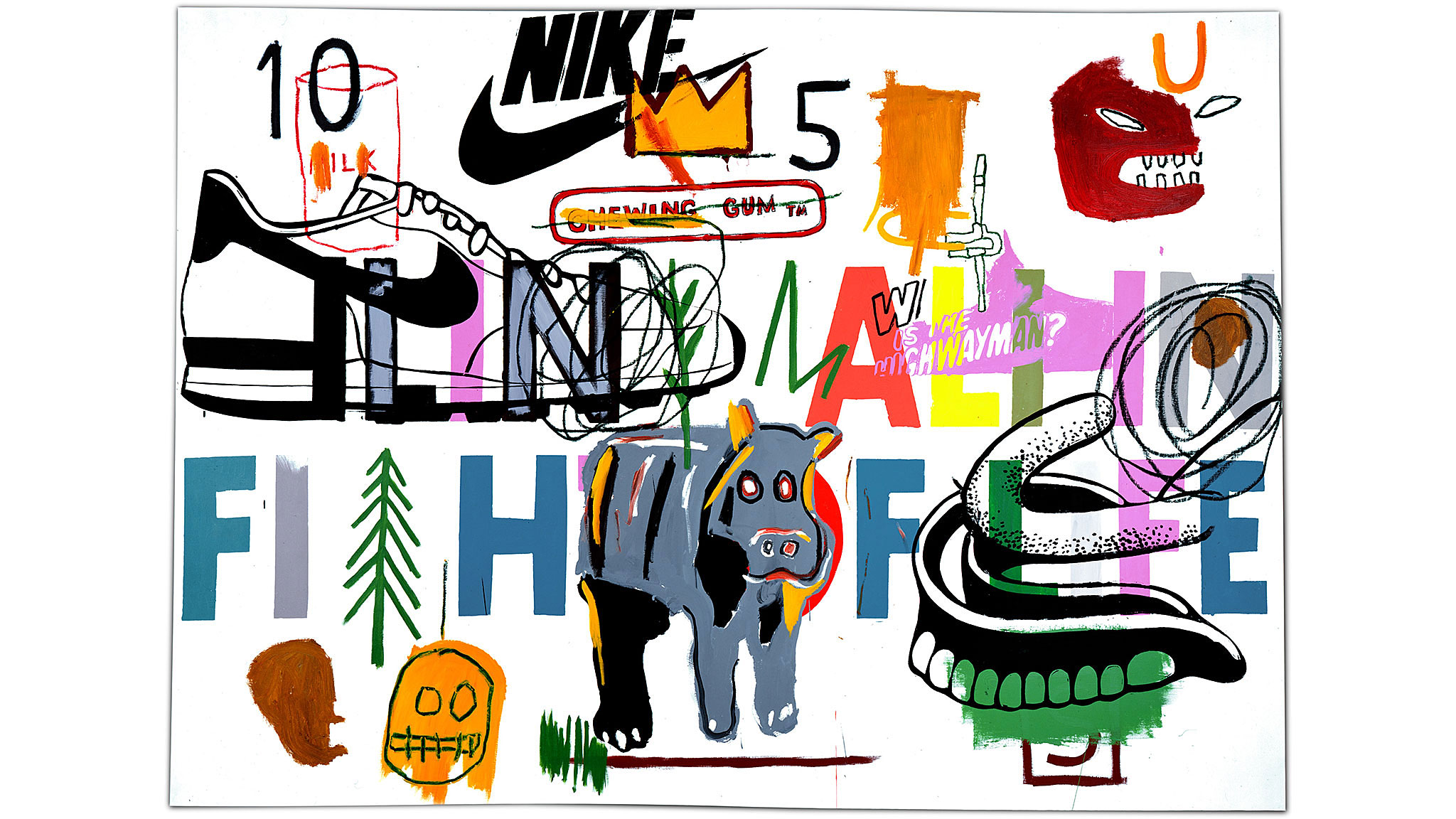 Jean Michel Basquiat Nike - HD Wallpaper 