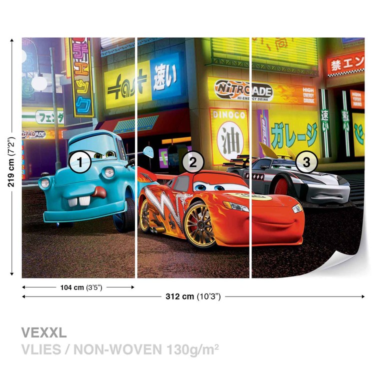 Disney Cars Lightning Mcqueen Wallpaper Mural - Fototapeta Dla Dzieci Cars - HD Wallpaper 