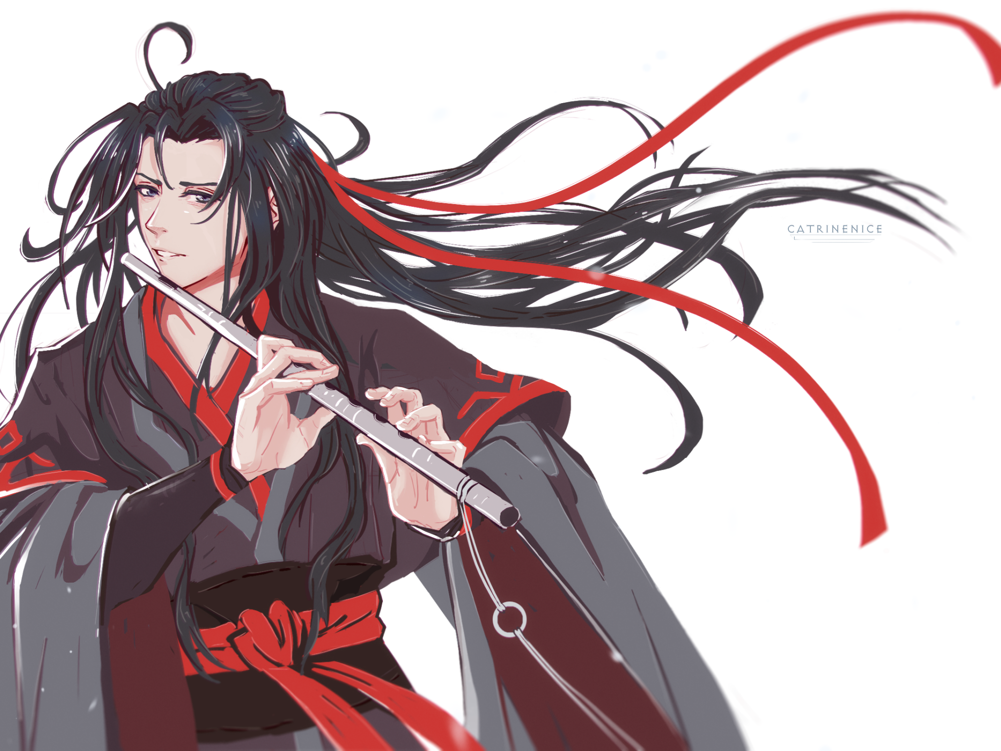 Wei Wuxian, Flute, Mo Dao Zu Shi, Chinese Clothes - Mo Dao Zu Shi Wallpaper Hd - HD Wallpaper 