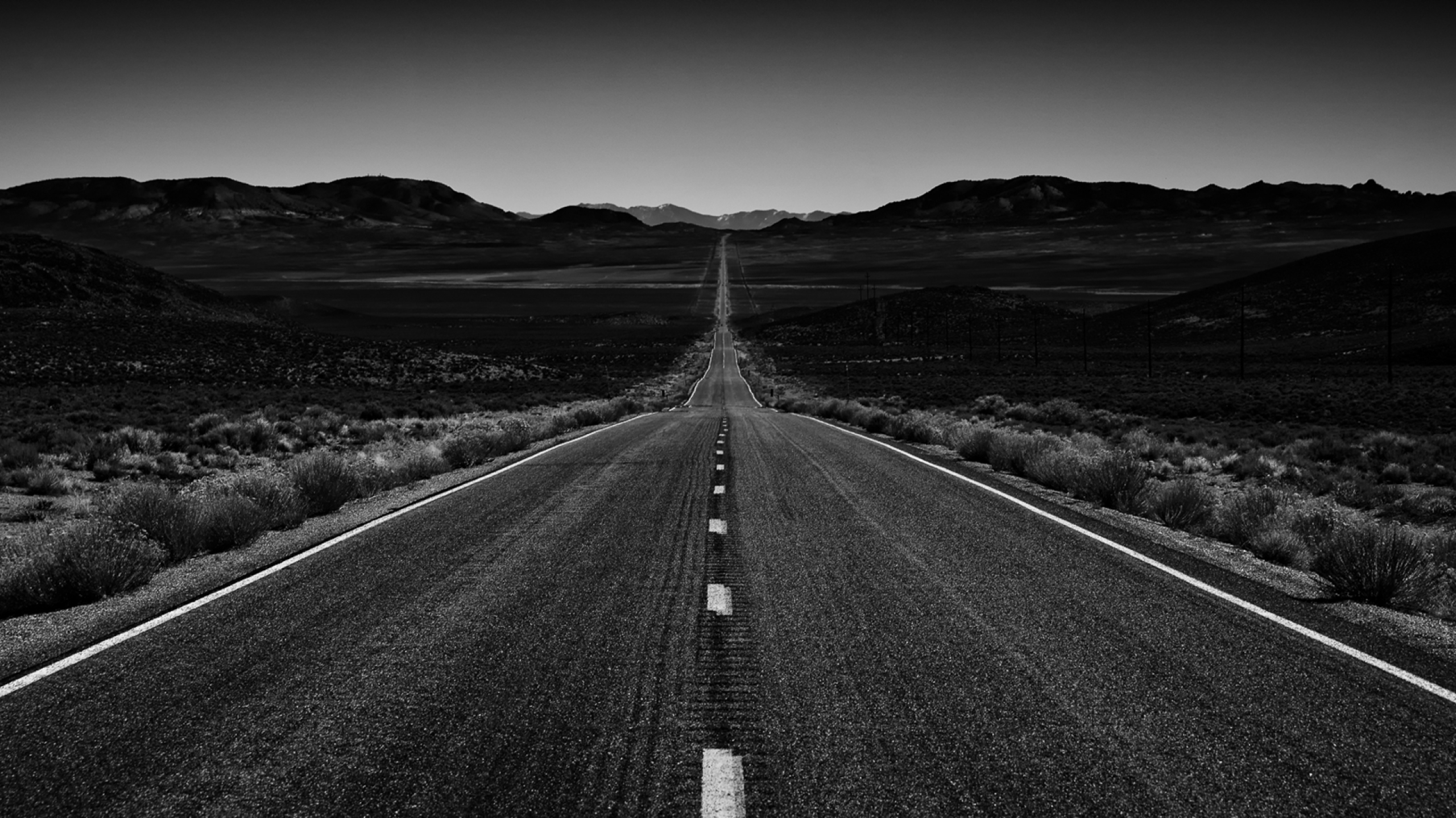 Endless Road Black White - HD Wallpaper 