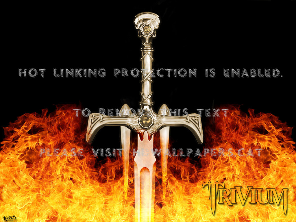 Trivium-krakaos Sword In Fire Band Music - Sword With Fire Background - HD Wallpaper 
