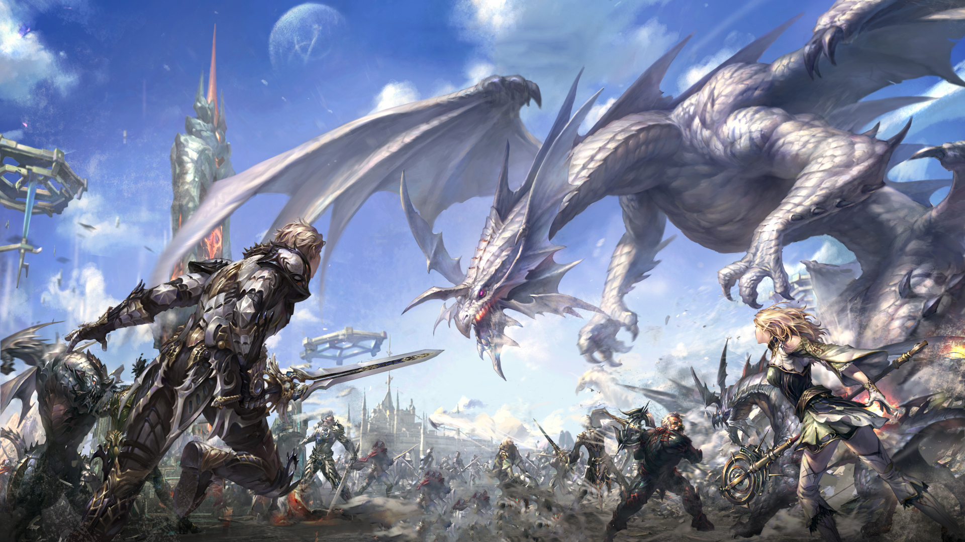 Wallpaper Lineage 2 Battle Dragon Art - Lineage 2 Wallpaper Hd - HD Wallpaper 