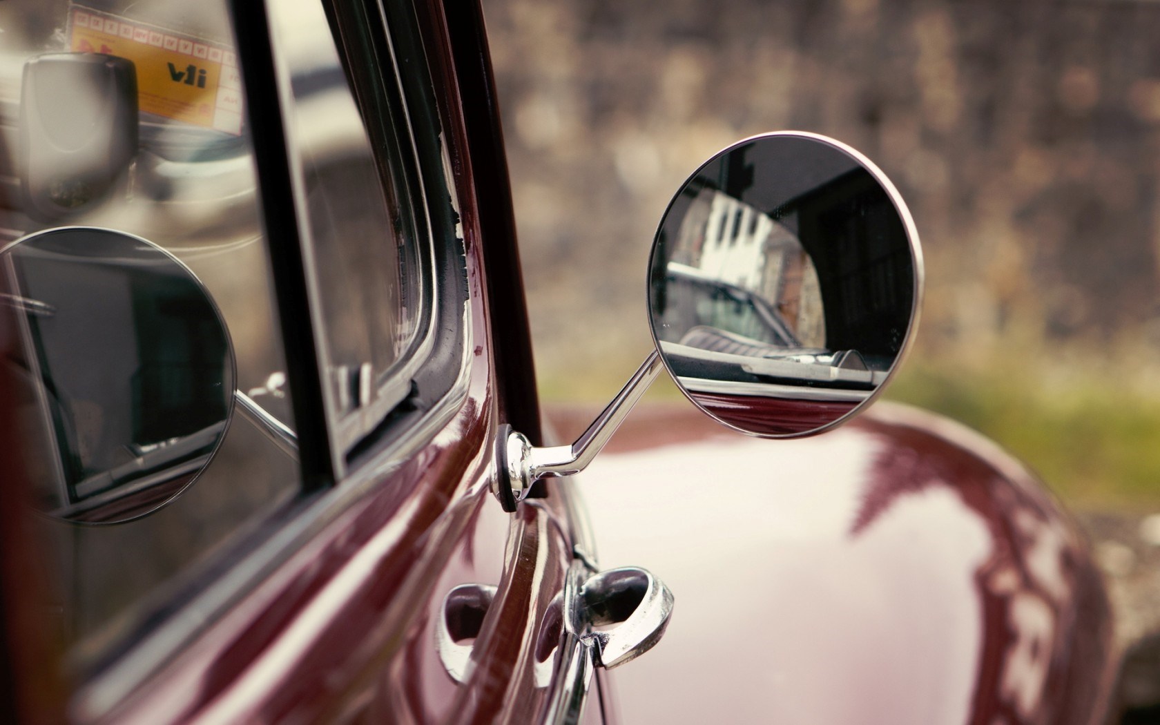 Old School Car Mirrors - HD Wallpaper 