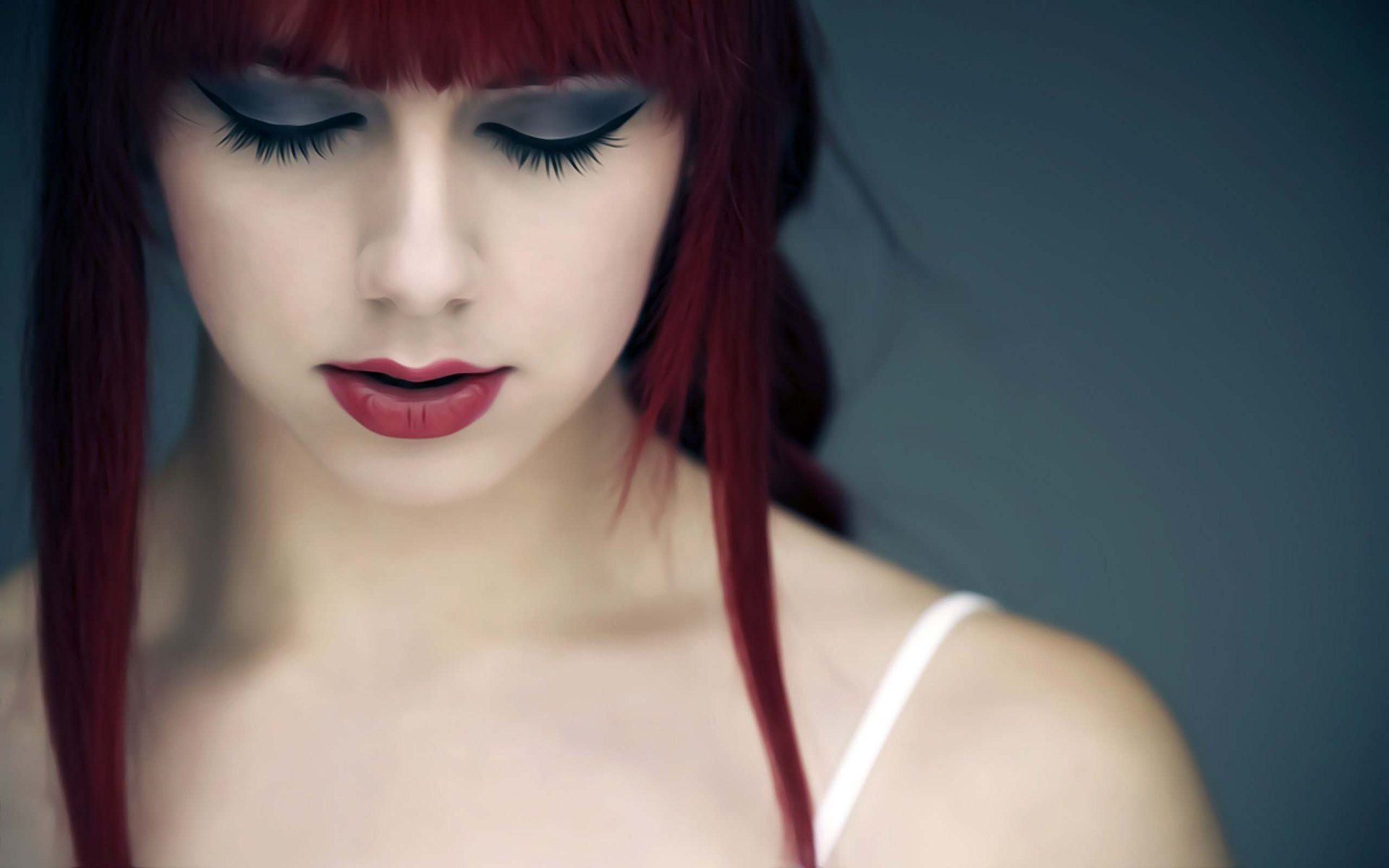 Beautiful Redhead Girl Hd - Inspiring Closed Eyes Quotes - HD Wallpaper 