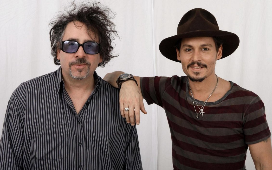Download Wallpaper Director And Actor - Tim Burton And Johnny Depp - HD Wallpaper 