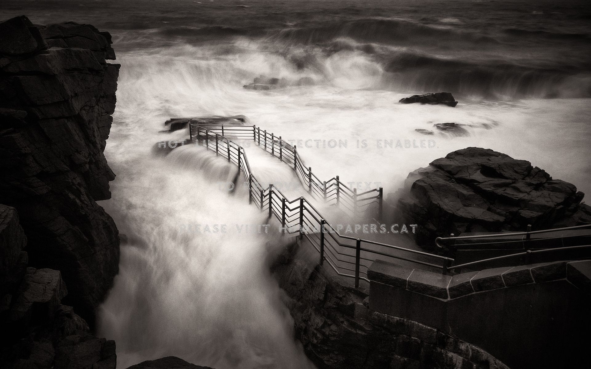Stormy Sea In Black And White Waves Shore - Stormy Sea Black And White - HD Wallpaper 