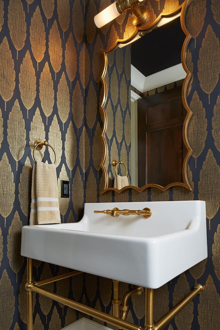 Powder Room Wallpaper Gold 736x1103 Wallpaper teahub.io