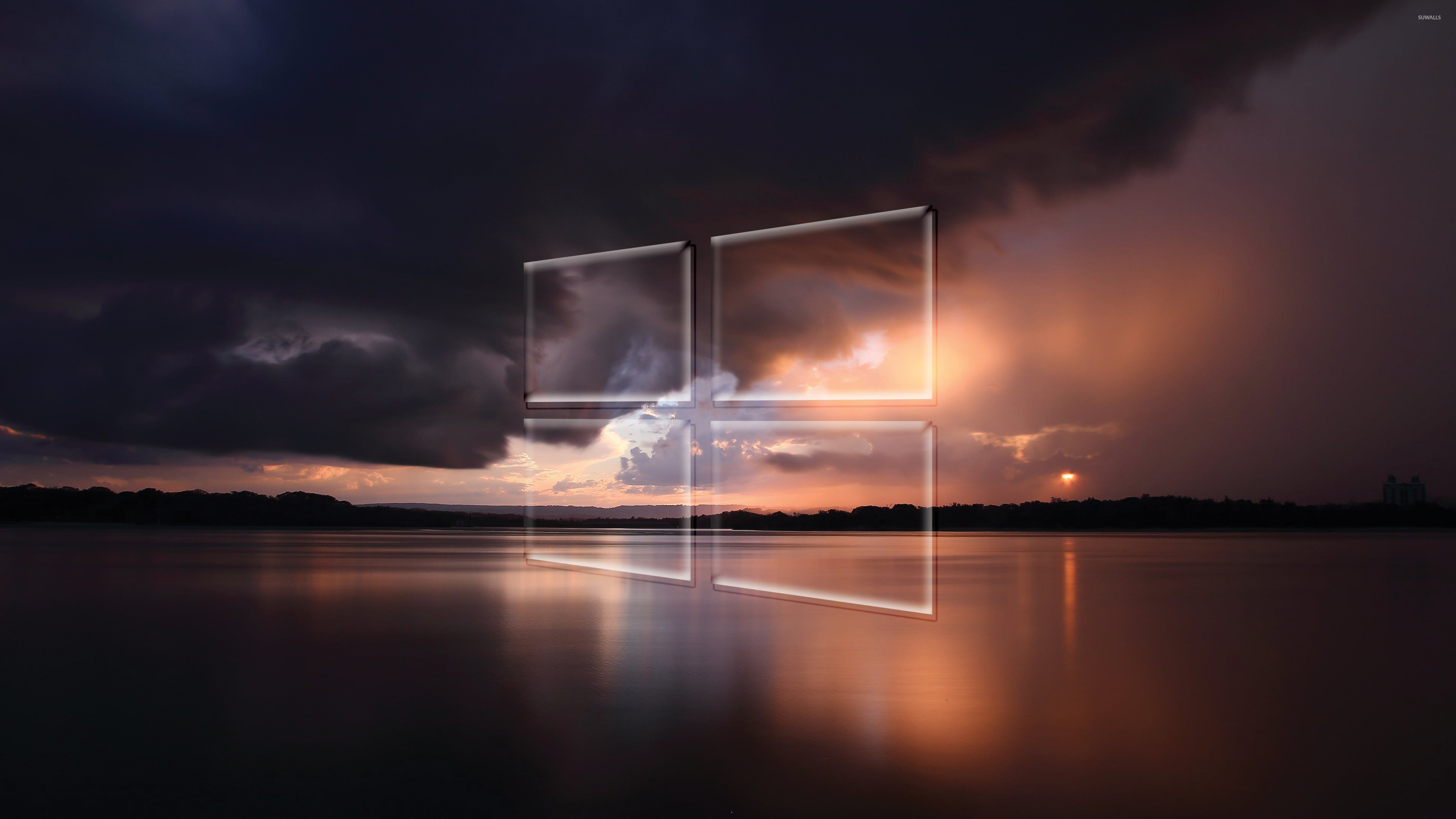 Windows 10, Transparent, Logo, Over, The, Stormy, Sea - Tapety Windows 10 Pro - HD Wallpaper 