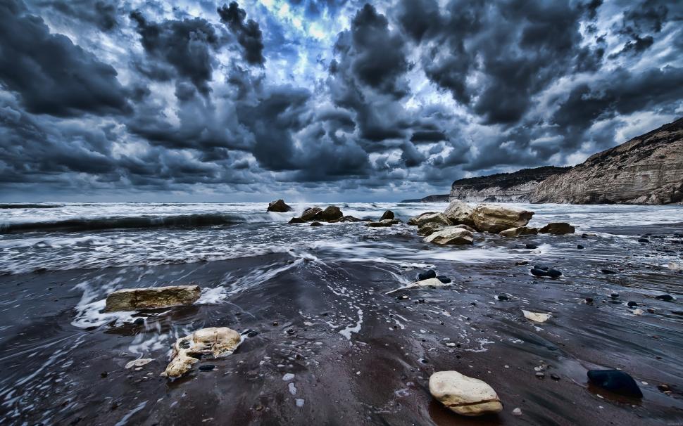 Stormy Clouds Over The Sea Wallpaper,scenery Hd Wallpaper,2880x1800 - Nature Landscape Oil Painting For Sale - HD Wallpaper 