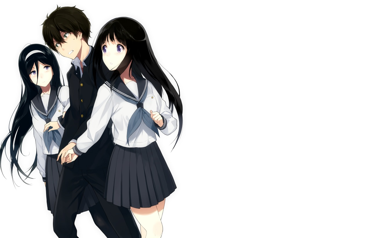 Black Hair Chitanda Eru Green Eyes Headband Hyouka - Hyouka Oreki Y Chitanda - HD Wallpaper 