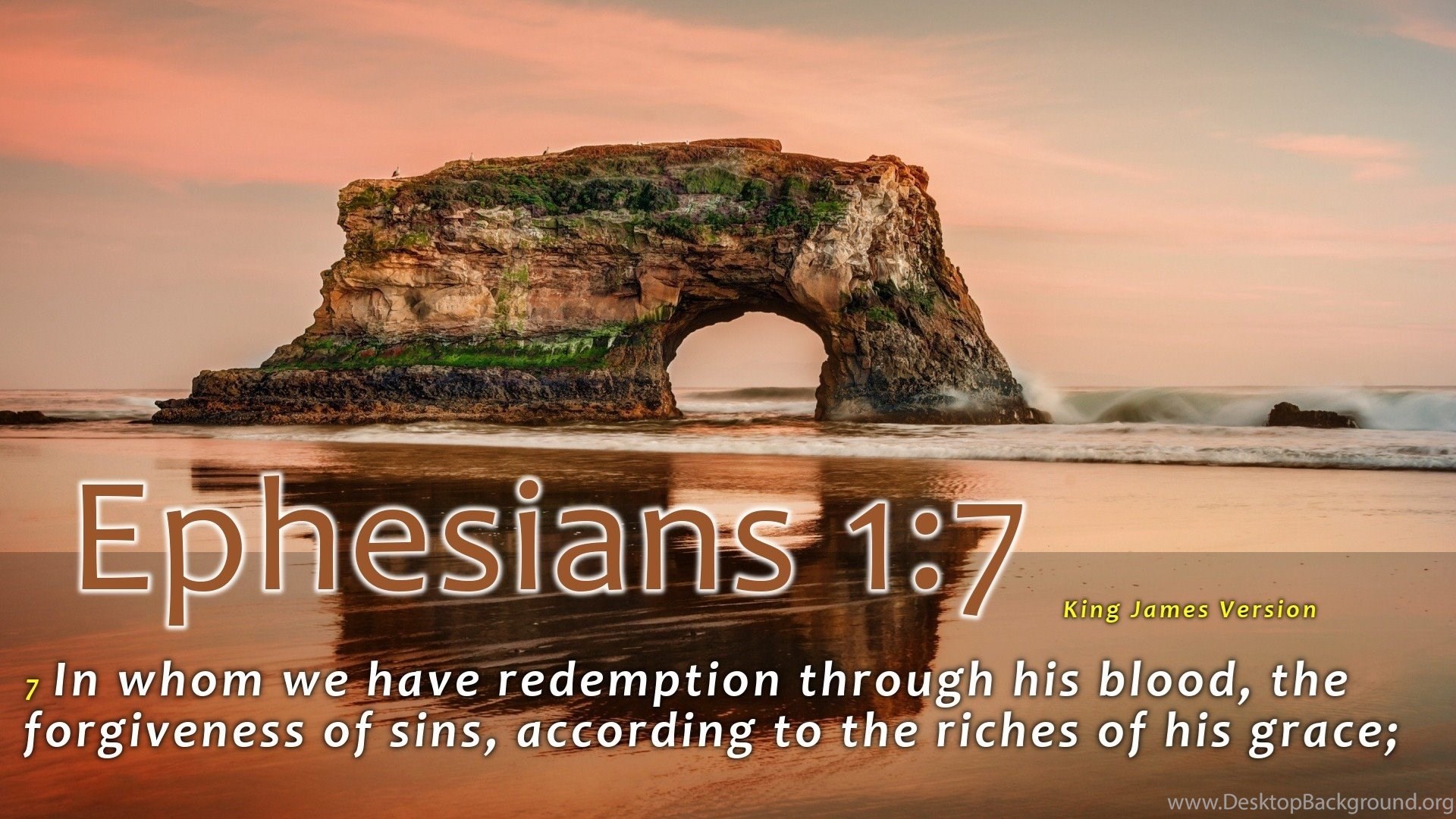 Ephesians Jesus Bible Verse Free Desktop Wallpapers - Natural Bridges State Beach - HD Wallpaper 