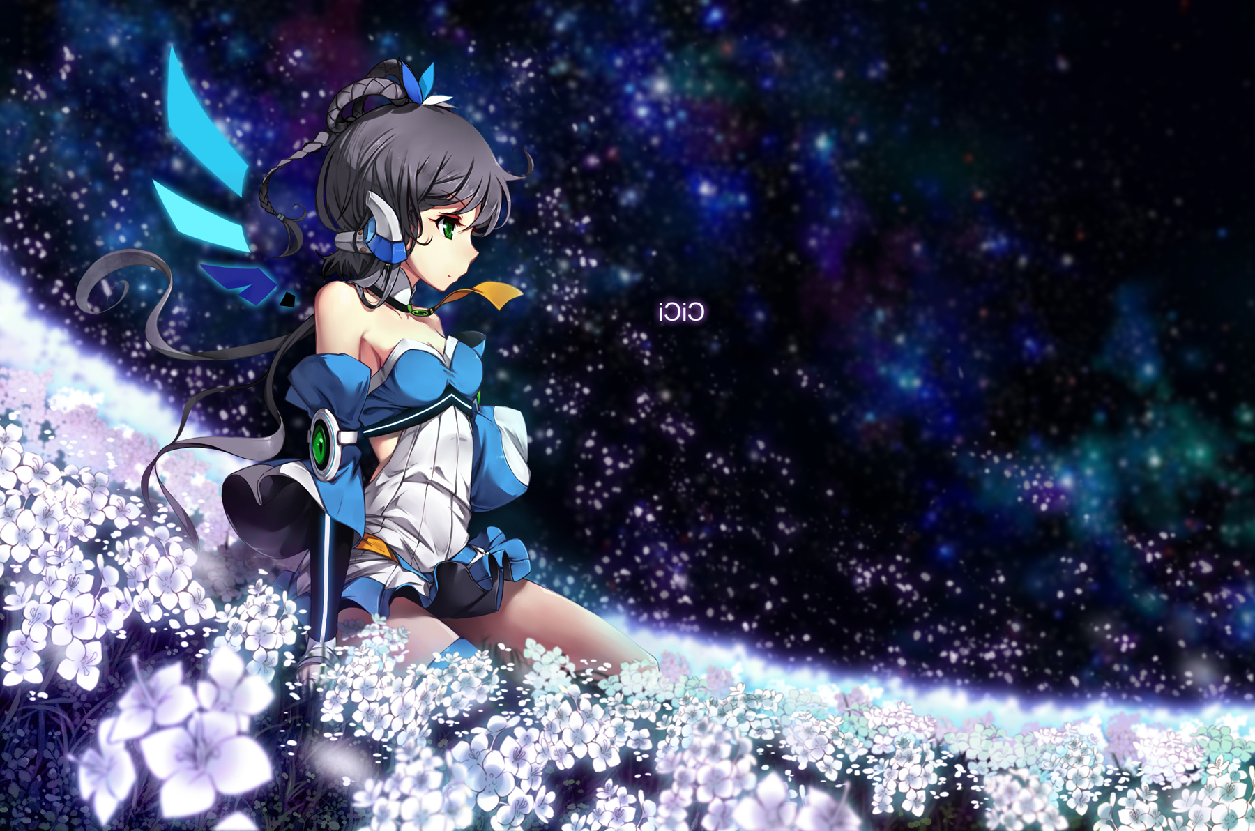 Anime Girl Outer Space - HD Wallpaper 