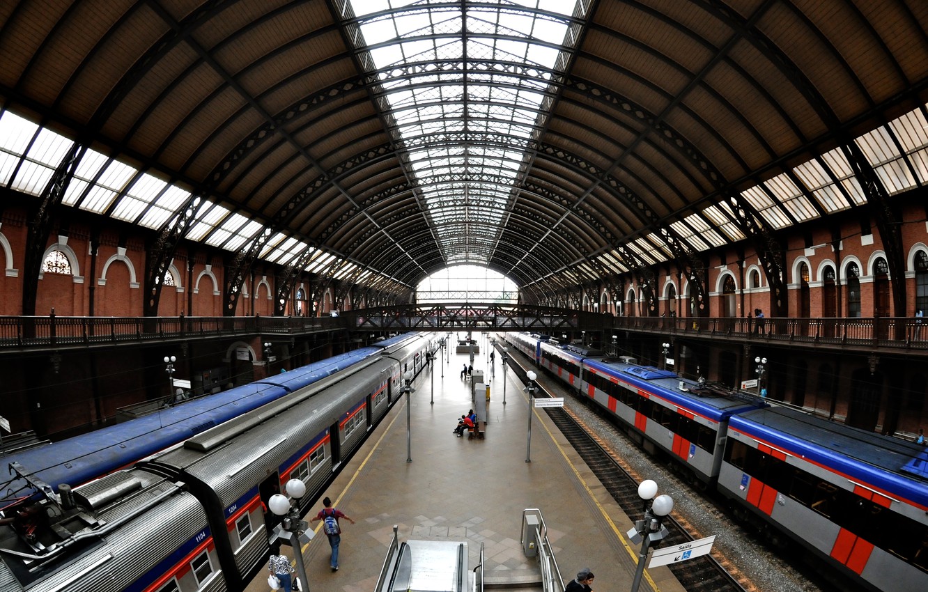 Photo Wallpaper Train, Railway, Brazil, Brasil, São - Luz Station - HD Wallpaper 