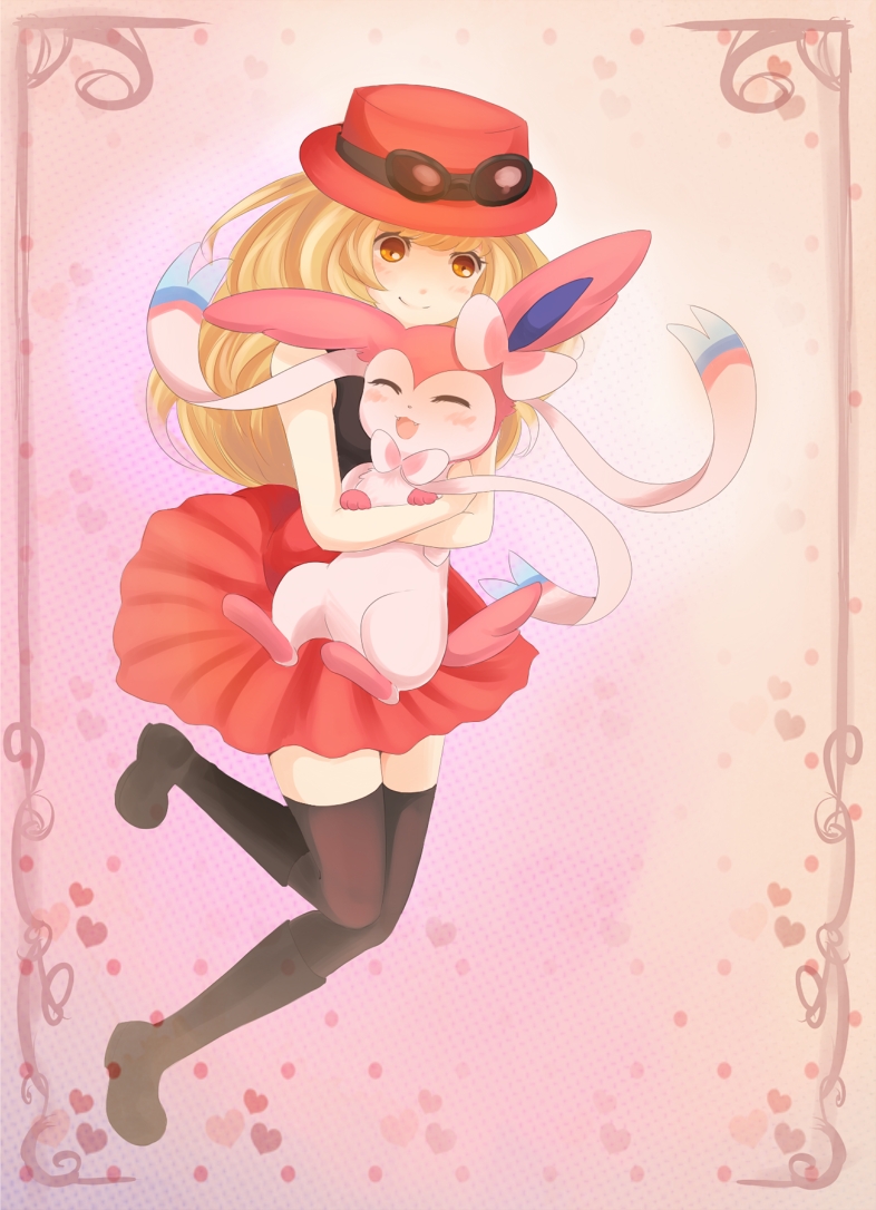 Pokemon Serena And Sylveon - HD Wallpaper 