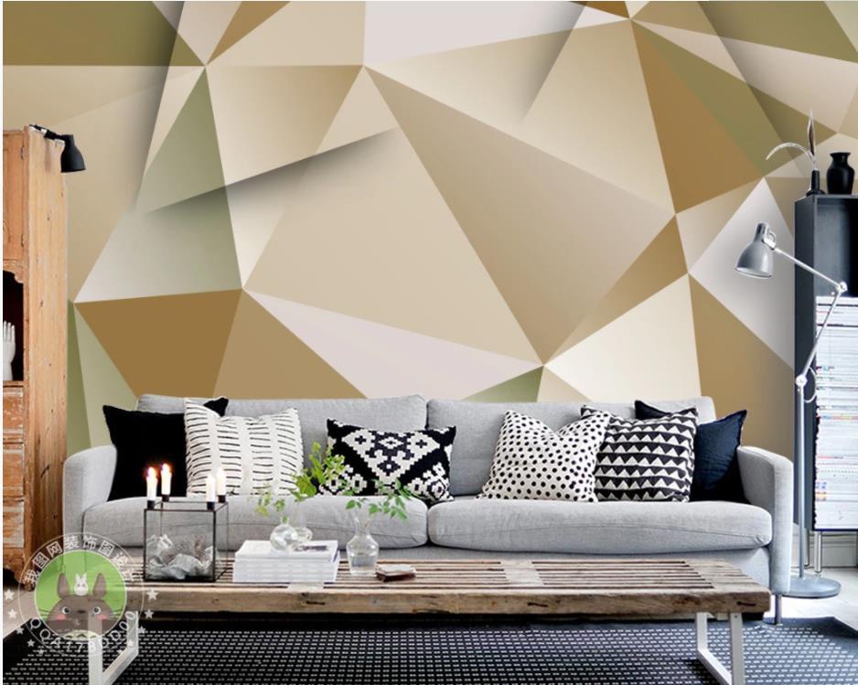 3d Wall Painting Designs For Living Room Geometric - HD Wallpaper 