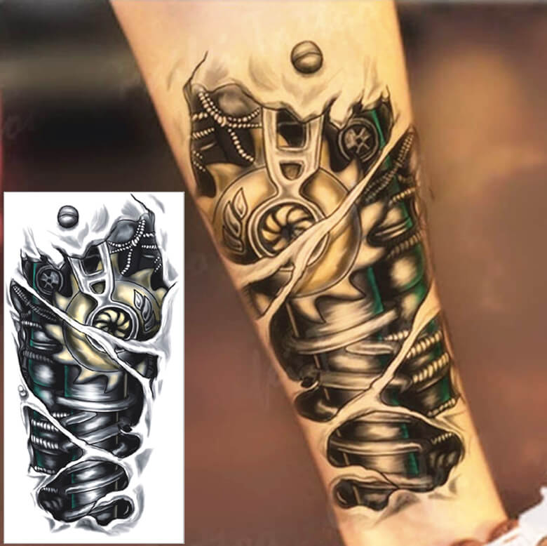 Mechanical Arm Tattoo Design - HD Wallpaper 