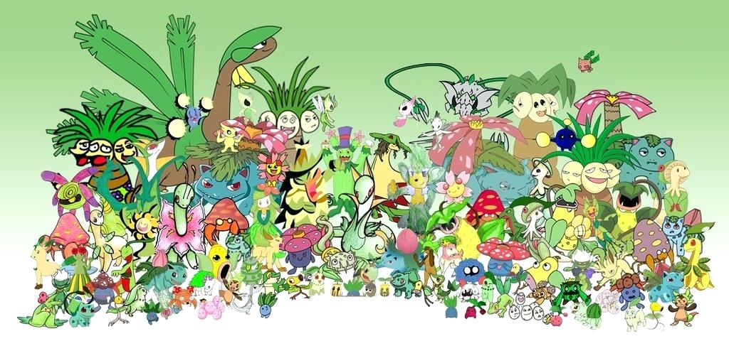 Grass Type Wallpaper Grass Pokacmon Wallpapers Dibujos Pokemon Grass Type Leaders 1024x480 Wallpaper Teahub Io