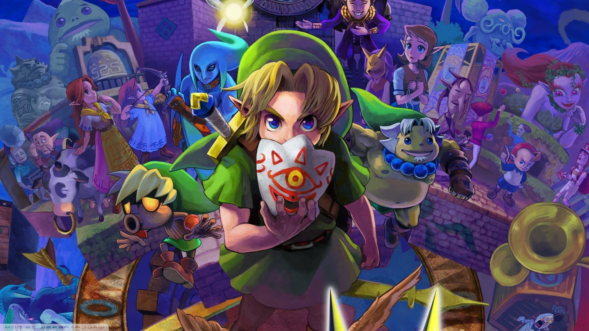 1920x1080, The Legend Of Zelda, The Legend Of Zelda - Link Majora's Mask Background - HD Wallpaper 