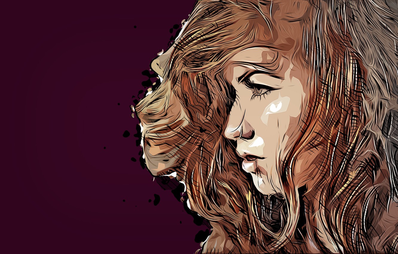 Photo Wallpaper Red, Girl, Model, Face, Hair, Redhair, - HD Wallpaper 