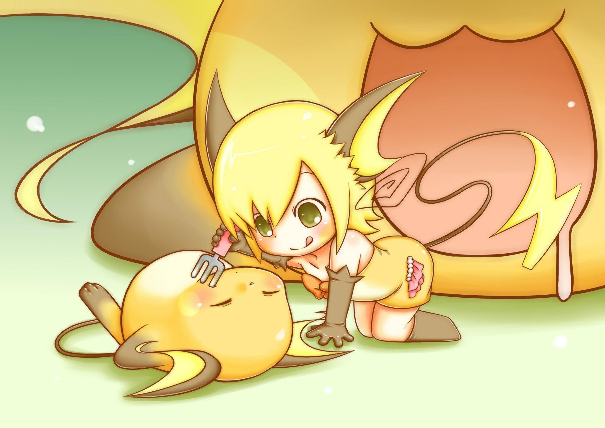 Anime Girl In Raichu - HD Wallpaper 