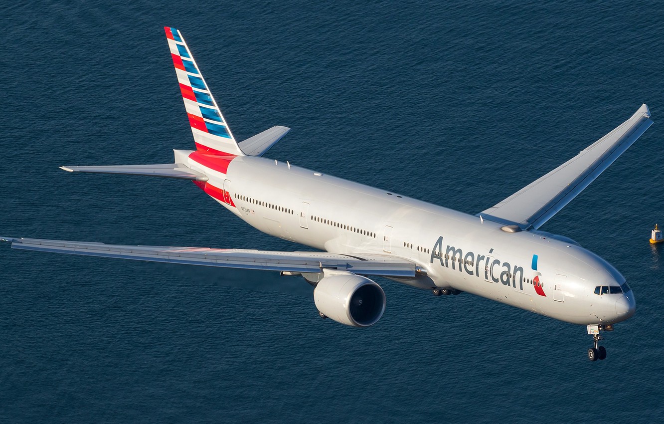 Photo Wallpaper Sea, Summer, The Sky, Water, Large, - Boeing 777 - HD Wallpaper 