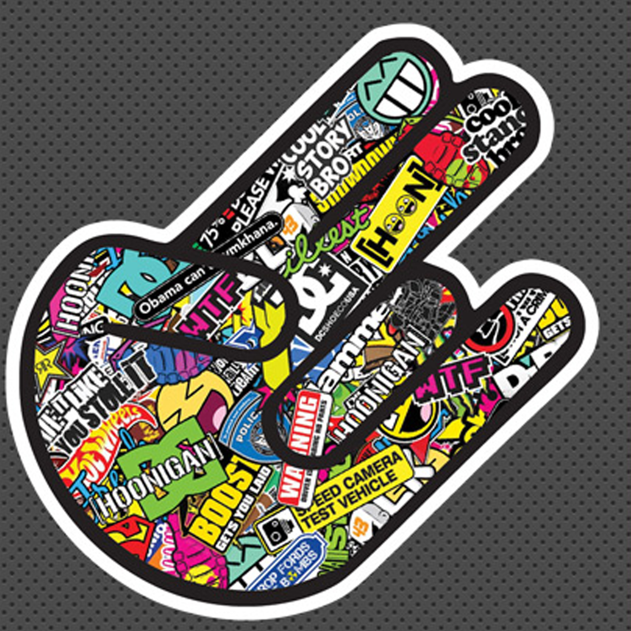 Stick Bomb On Your Hand - Sticker Bomb Car Logos - HD Wallpaper 