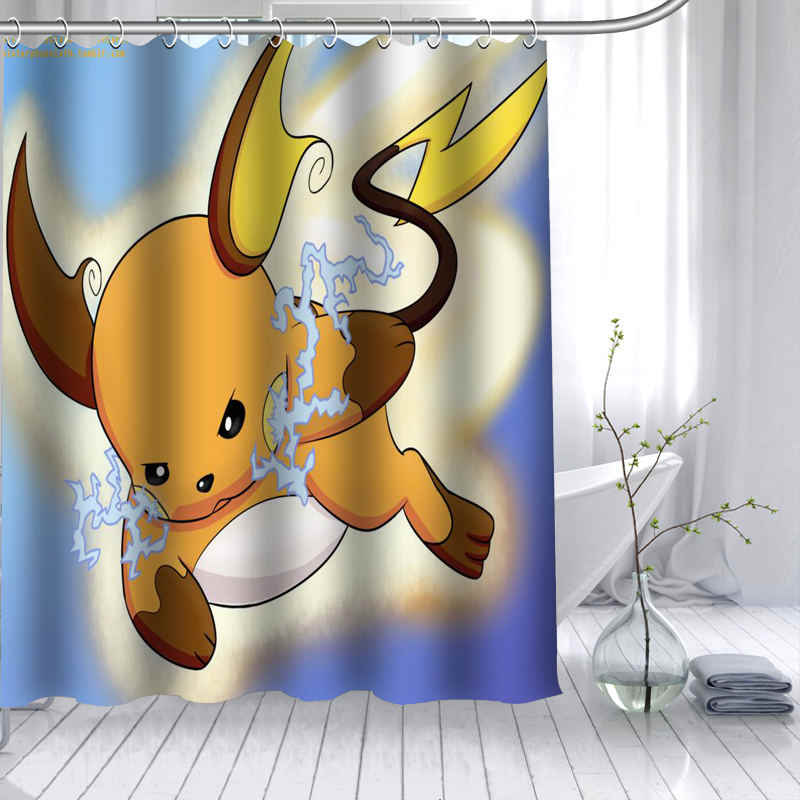 New Arrival Raichu Pokemon Shower Curtain Polyester - Hot Bath Pin Up - HD Wallpaper 