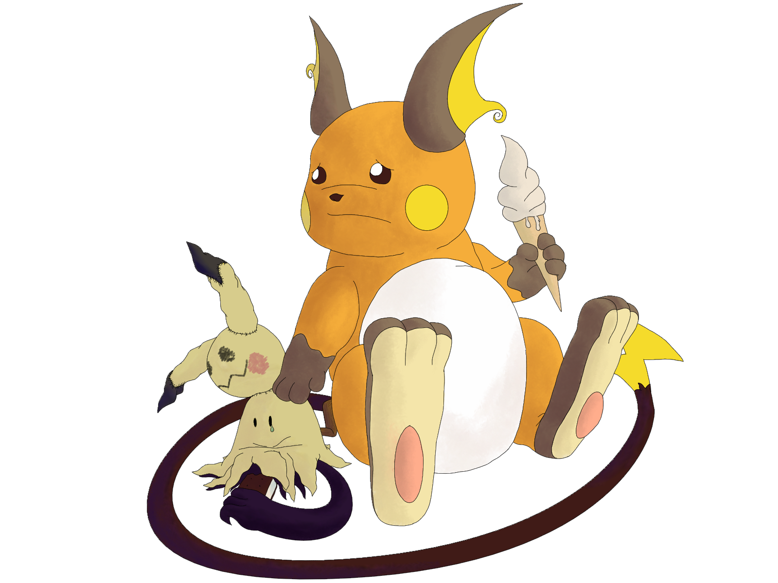 Raichu Mimikyu - Raichu Raichu De Alola Pikachu Pichu - HD Wallpaper 
