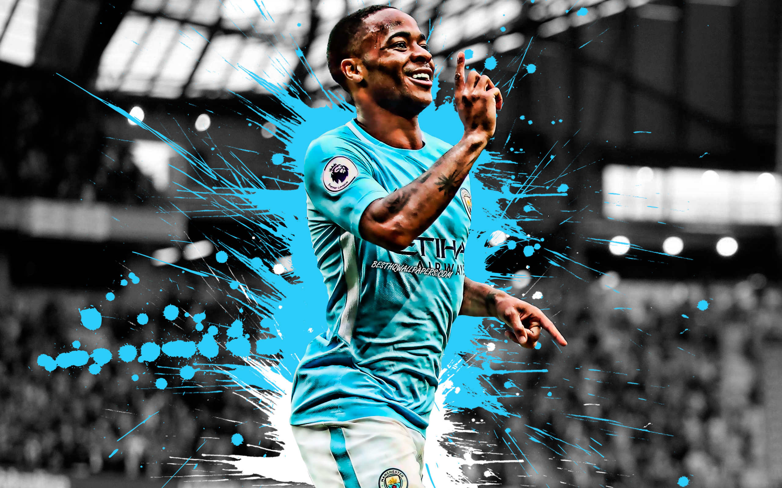 Raheem Sterling, 4k, English Football Player, Manchester - Fabian Delph Manchester City Goal - HD Wallpaper 