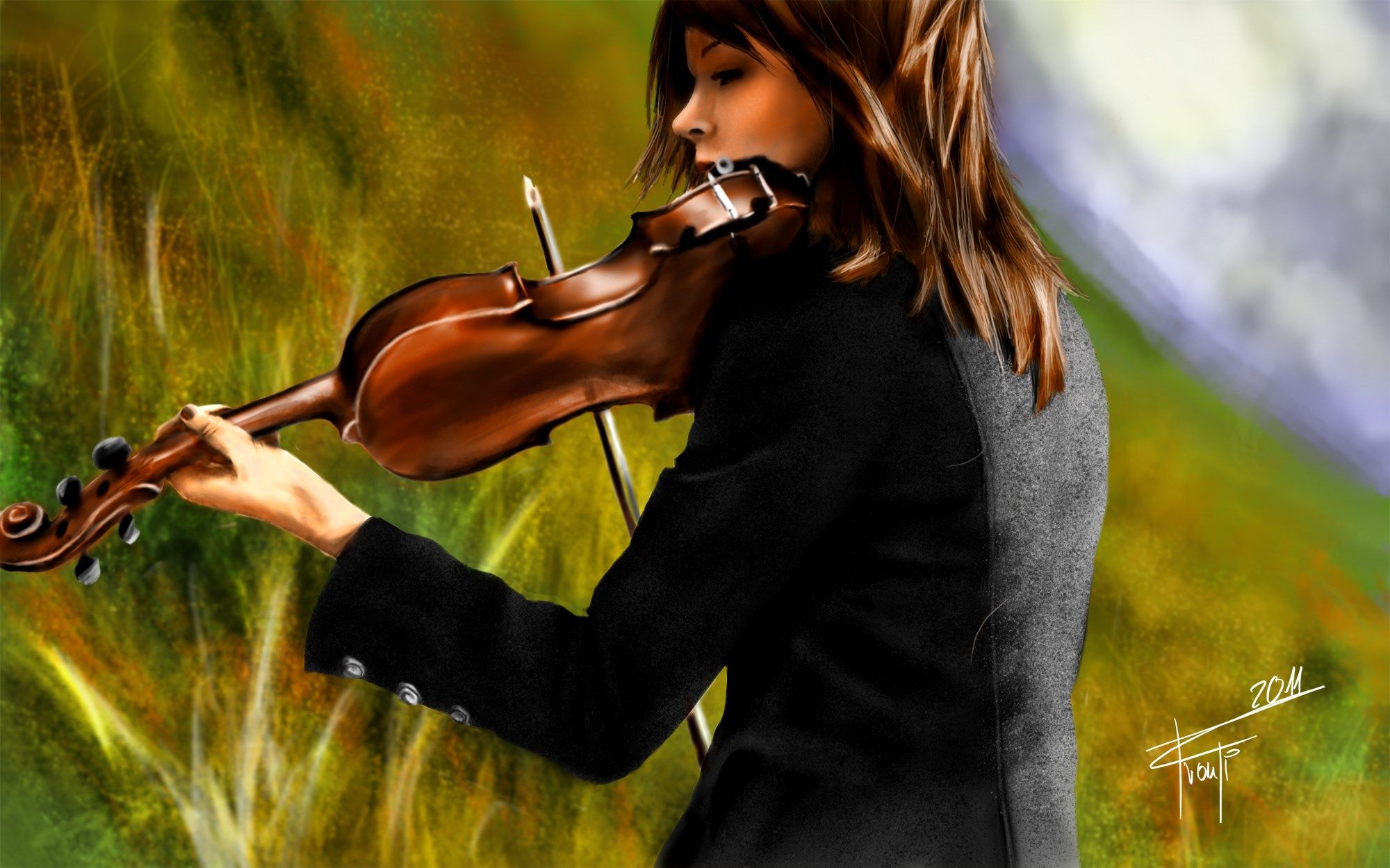 Lindsey Stirling Violin Fan Art - HD Wallpaper 