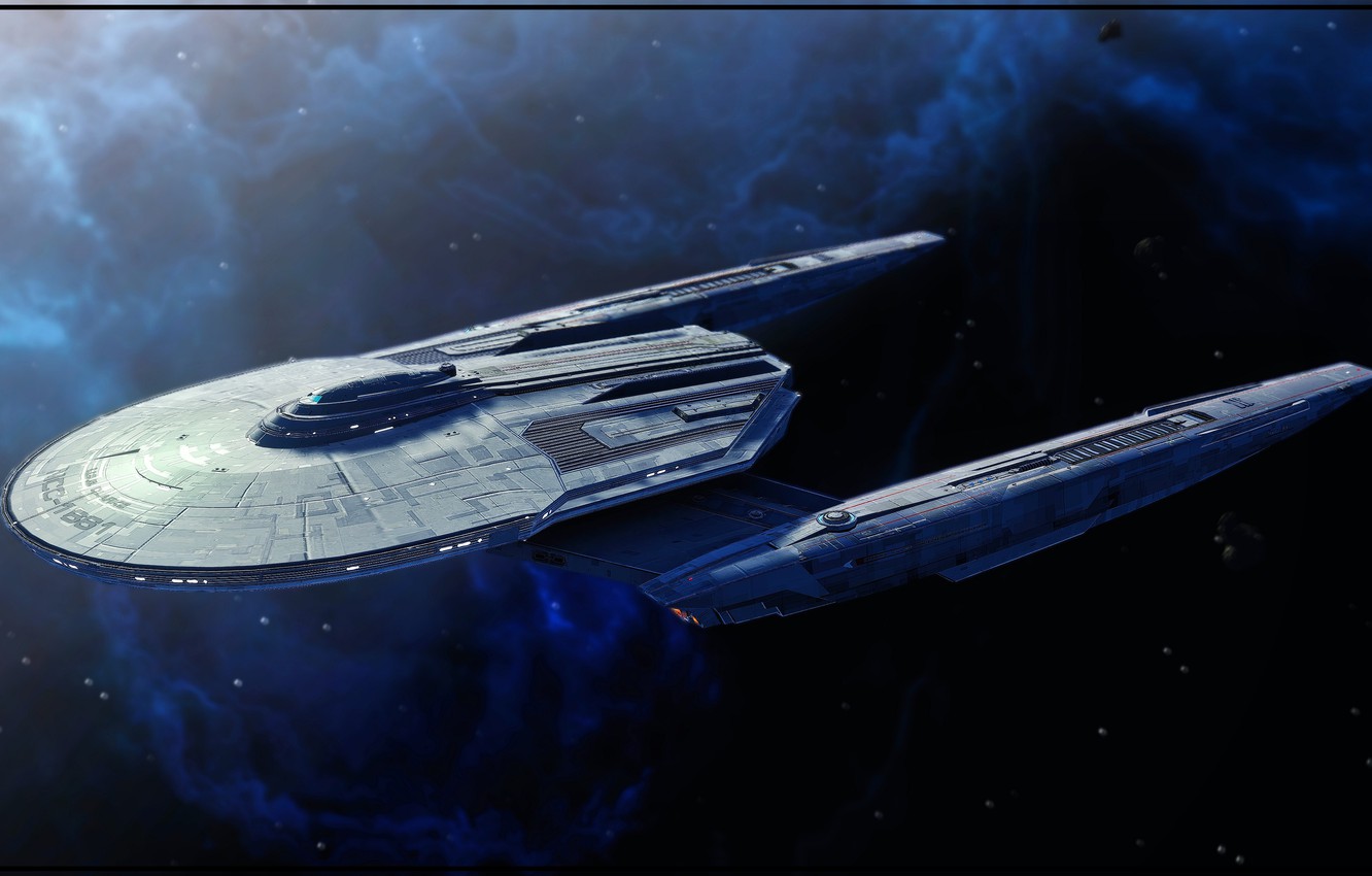 Photo Wallpaper Ship, Space, Art, Star Trek, Spaceship, - Uss Clarke Star Trek - HD Wallpaper 