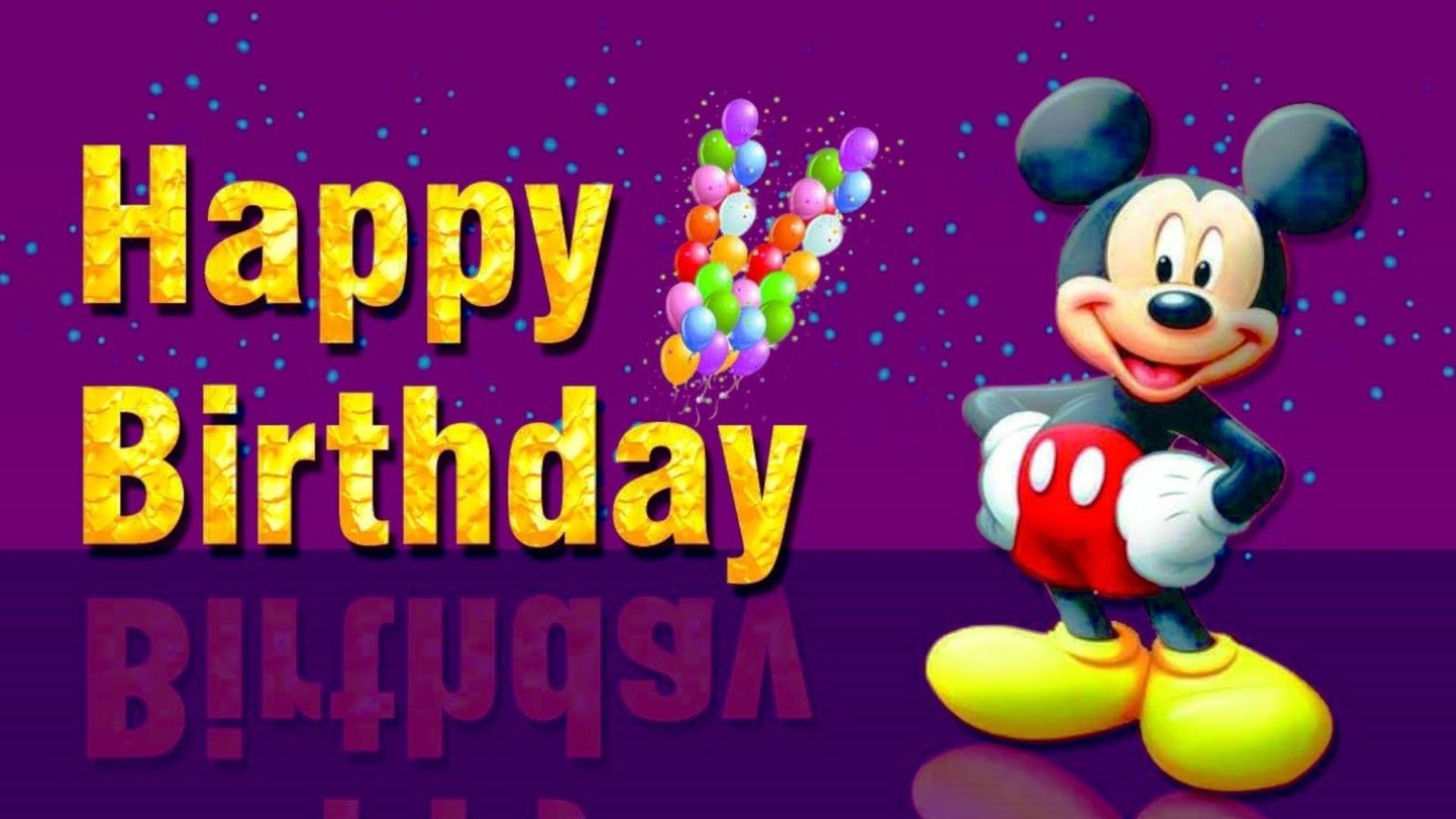 Cartoon Happy Birthday Birthday Wishes Mickey Mouse - HD Wallpaper 