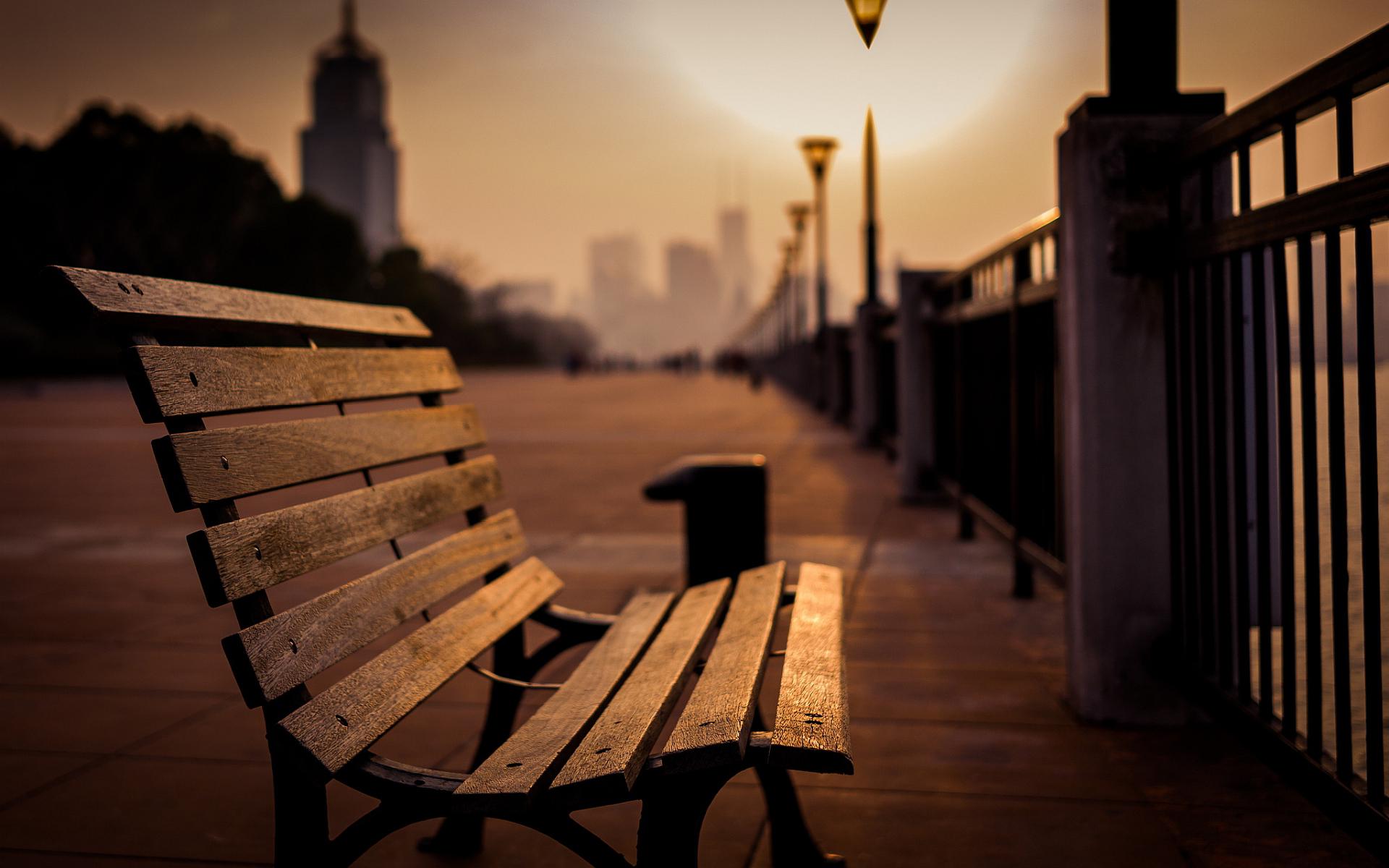 Hd Park Bench City Mood Wallpaper - Today Is My Birthday But I Am Alone -  1920x1200 Wallpaper 