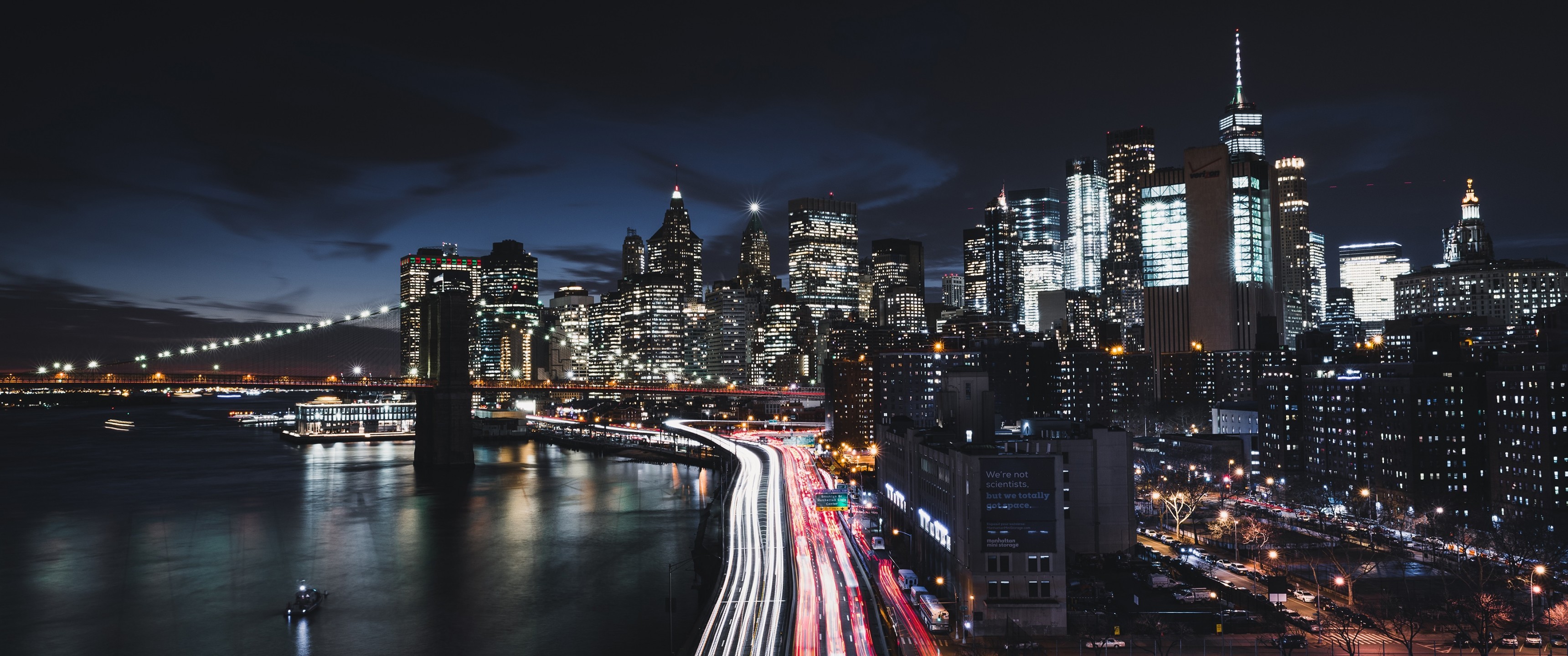 New York City, Manhattan, Timelapse, Buildings, Night, - New York Wallpaper 4k Night - HD Wallpaper 