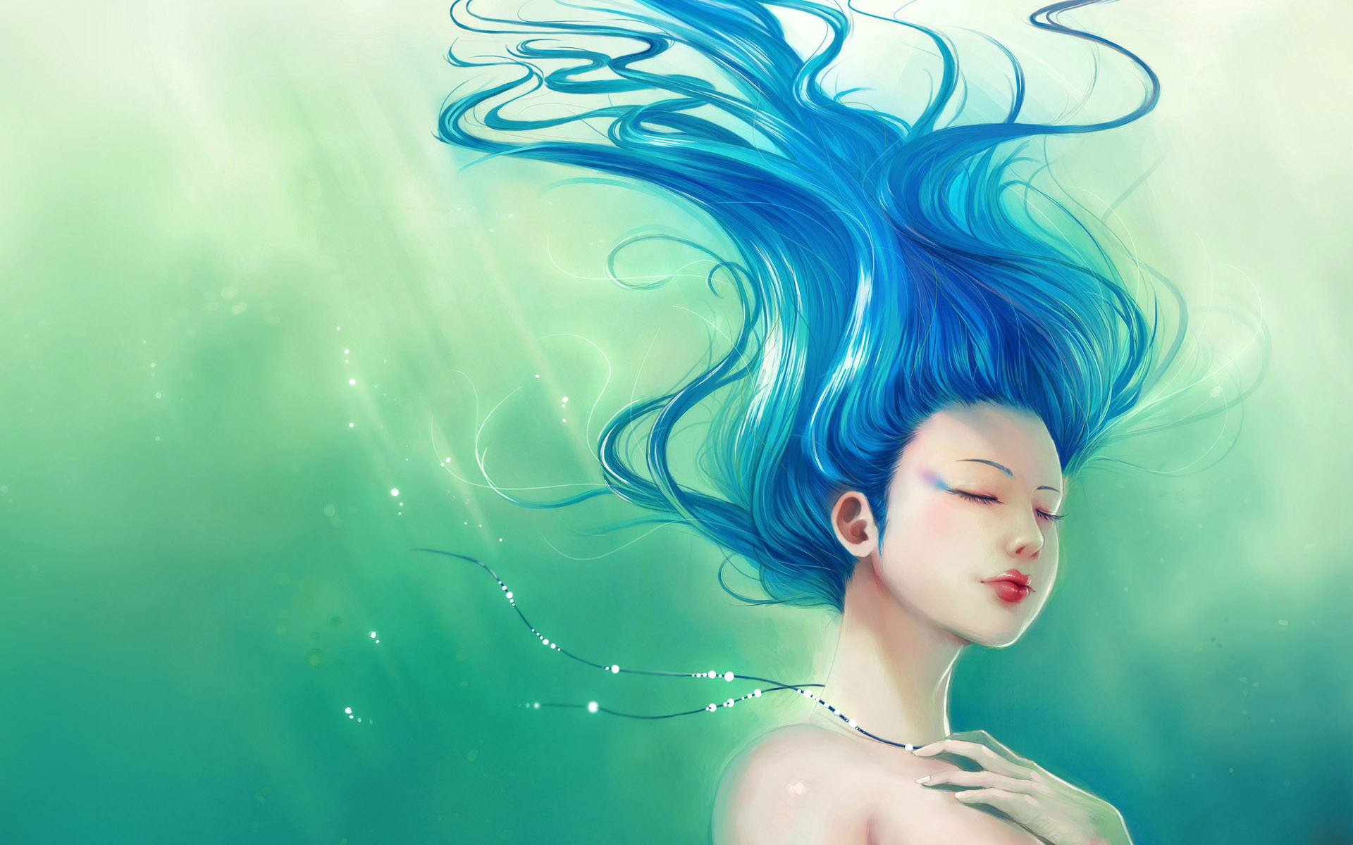 Hair Underwater Drawing - HD Wallpaper 