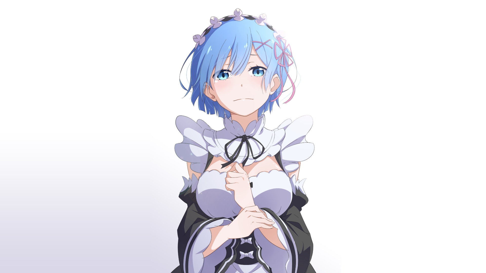 Rem, Sad Face, Re - Anime Waifu Blue Hair - HD Wallpaper 