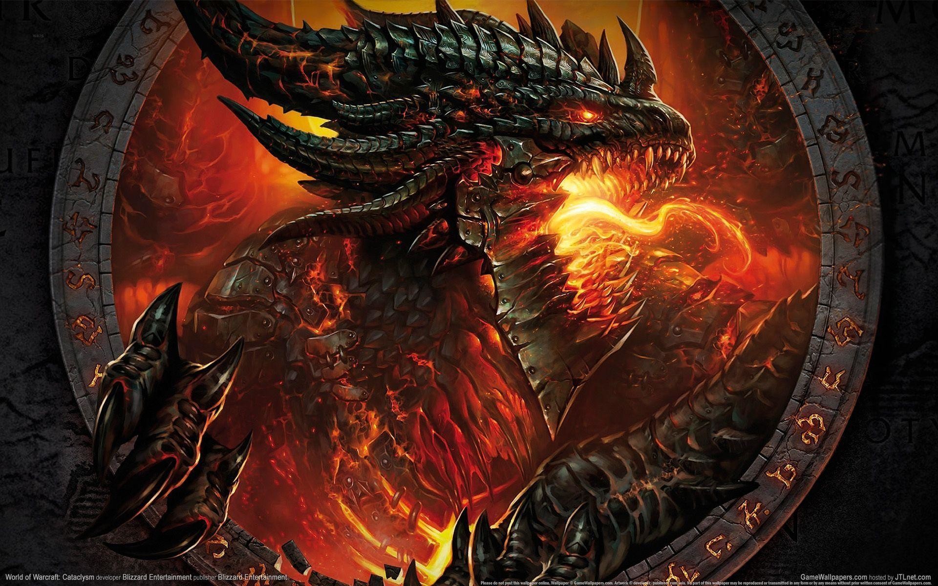 1920x1200, Wallpapers For > Cool Dragon Wallpapers - World Of Warcraft Cataclysm Cover - HD Wallpaper 