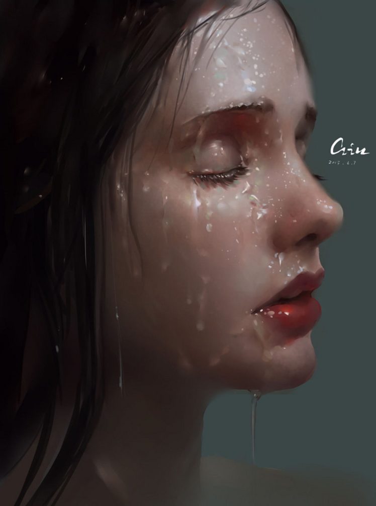 Girl Face In Water - HD Wallpaper 