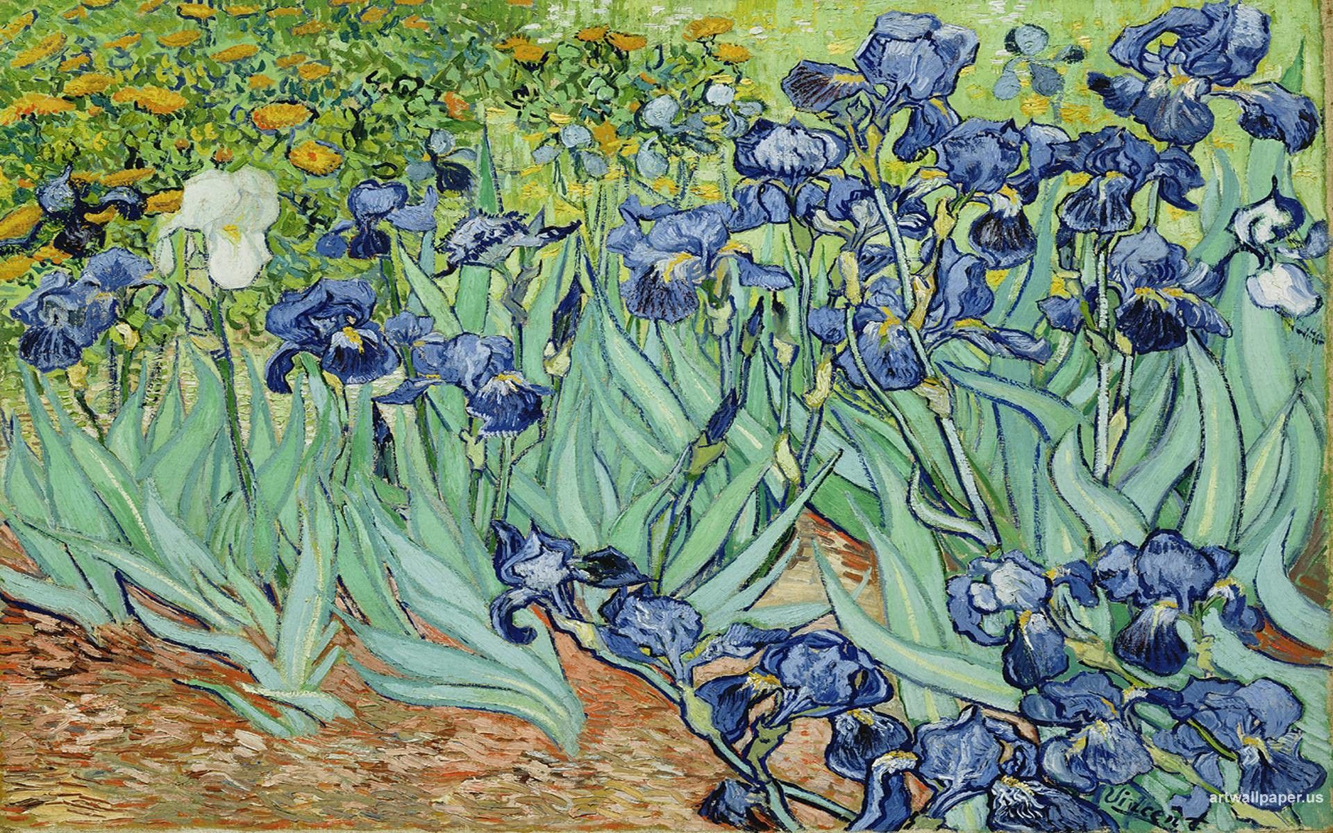 Famous Art Desktop Wallpaper 
 Data-src /img/631189 - Van Gogh Irises High Resolution - HD Wallpaper 