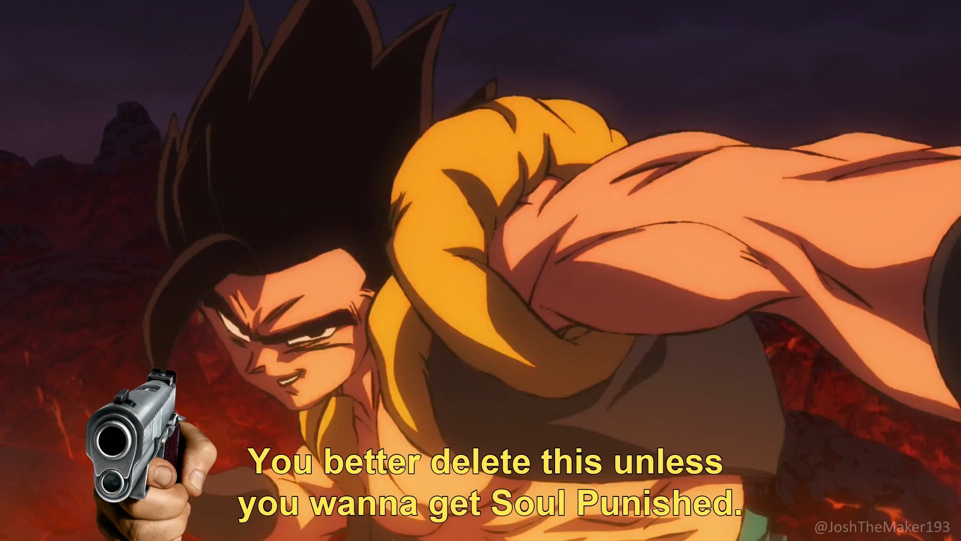 You Better Delete This Unless You Wanna Get Soul Punished - Gogeta Memes - HD Wallpaper 