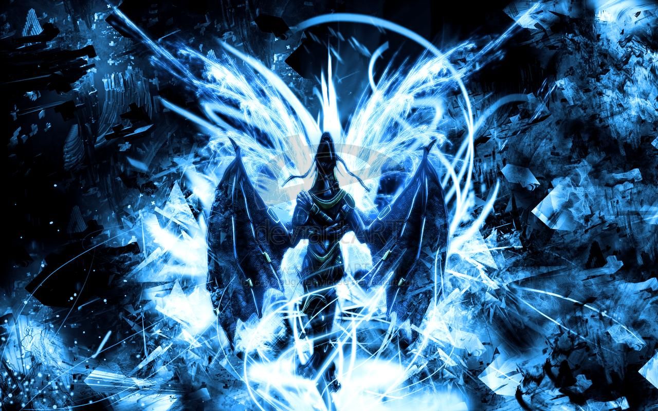 Black And Blue Dragon - HD Wallpaper 