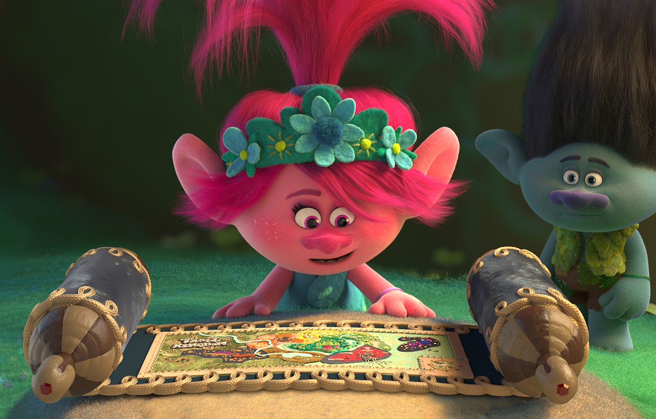 Photo Wallpaper Cartoon, Rosette, Justin Timberlake, - Trolls World Tour Branch - HD Wallpaper 