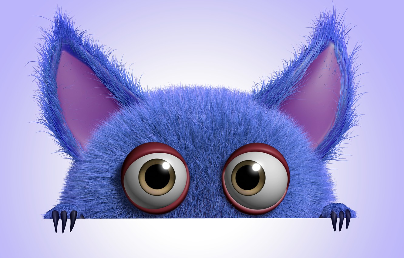 Photo Wallpaper Monster, Monster, Cartoon, Character, - Fluffy Adorable Animated Character - HD Wallpaper 