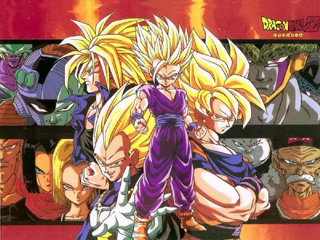 Bdz Dragon Ball Z - Super Saiyans Gohan Goku Vegeta Trunks - HD Wallpaper 