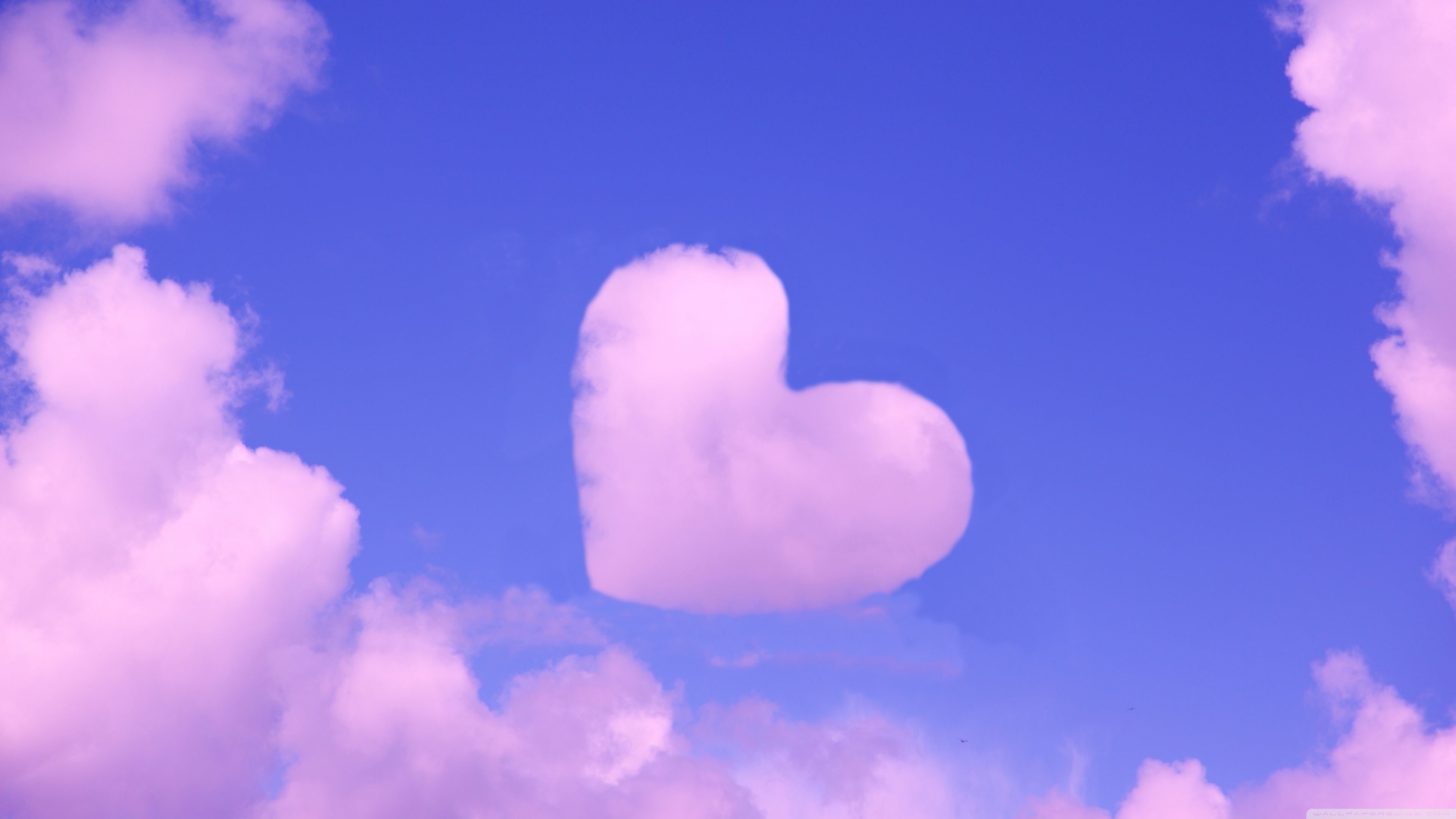 Love The Clouds Backgrounds - Pink Heart Shaped Clouds - HD Wallpaper 