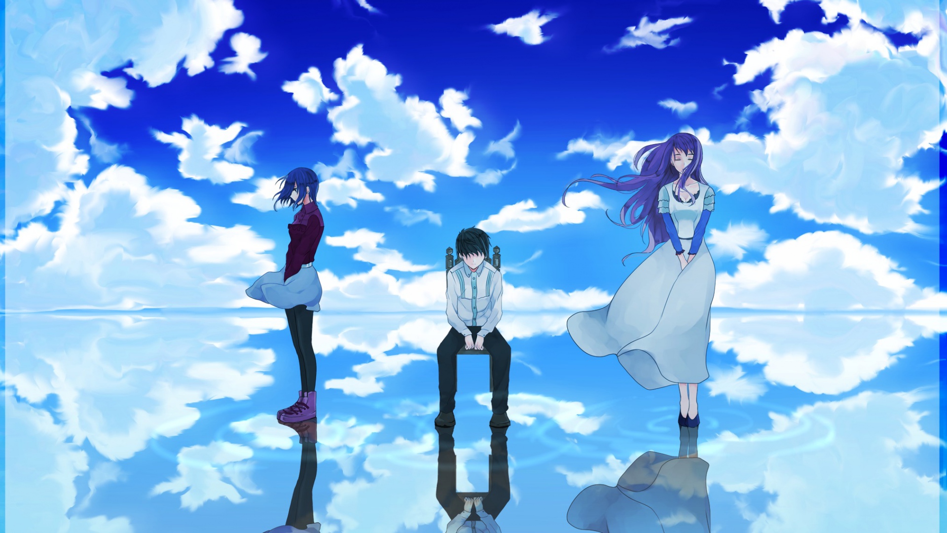 Wallpaper Tokyo Ghoul Sky Main Characters - Salt Flat Anime - HD Wallpaper 