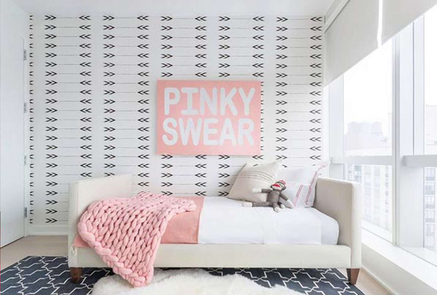 Pink And White Girls Bedroom Decor - Modern Girl Rooms - HD Wallpaper 