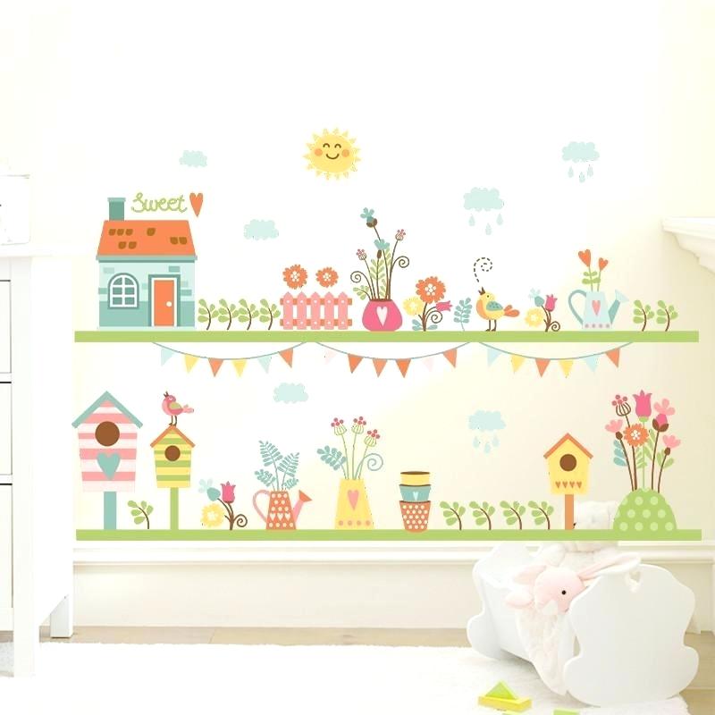 Childrens Wall Stickers Garden Flower Sweet Home Wall - Art Posters For Kids Room - HD Wallpaper 