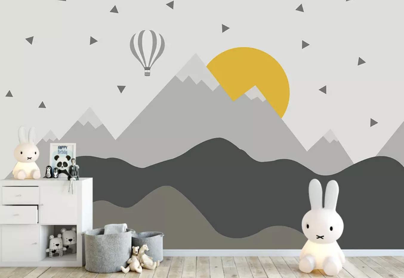 mountain wall baby room